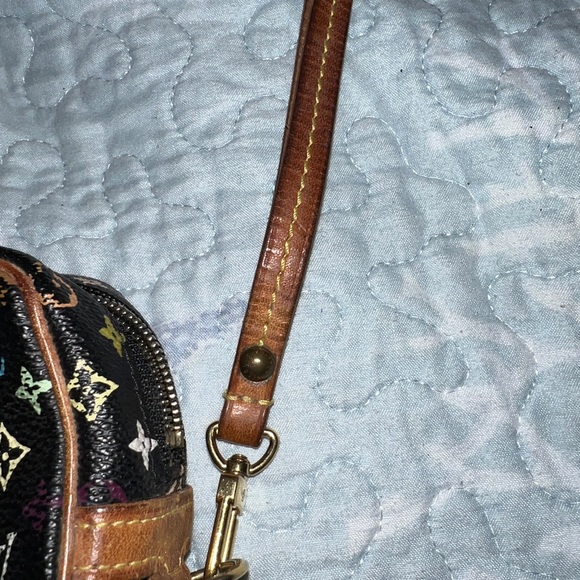 Authentic Louis Vuitton Multicolor Black Murakami Trousse Wapity Pouch & Strap - Picture 6 of 16